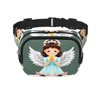 Poezjzw Sac banane de voyage mignon Little Angel adapté pour la course à pied, le cyclisme et les aventures en plein air, ranger des téléphones portables et des cartes de crédit, noir, One Size