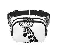 Poezjzw Sac banane de voyage motif girafe noir et blanc adapté pour la course à pied, le cyclisme et les aventures en plein air, ranger des téléphones portables et des cartes de crédit, noir, One Size