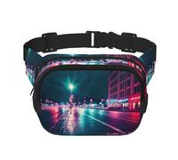 Poezjzw Sac banane de voyage Neon Night adapté pour la course à pied, le cyclisme et les aventures en plein air, pour ranger des téléphones portables et des cartes de crédit, noir, One Size