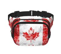 Poezjzw Sac banane de voyage rétro avec drapeau du Canada - Convient pour la course à pied, le cyclisme et les aventures en plein air, pour ranger des téléphones portables et des cartes de crédit