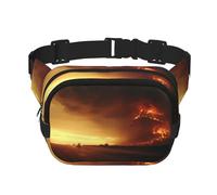 Poezjzw Sac banane de voyage Sunset In The Desert - Convient pour la course à pied, le cyclisme et les aventures en plein air, pour ranger des téléphones portables et des cartes de crédit, noir, One