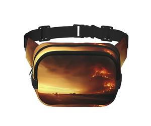 Poezjzw Sac banane de voyage Sunset In The Desert - Convient pour la course à pied, le cyclisme et les aventures en plein air, pour ranger des téléphones portables et des cartes de crédit, noir, One