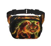 Poezjzw Sac banane de voyage Terrified Cat adapté pour la course à pied, le cyclisme et les aventures en plein air, ranger des téléphones portables et des cartes de crédit, noir, One Size