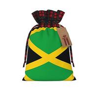 POEZJZW Sac cadeau avec cordon de serrage, motif drapeau de la Jamaïque, parfait pour Noël, anniversaires, fêtes, etc