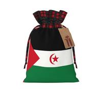 POEZJZW Sac cadeau avec cordon de serrage, motif drapeau du Sahara occidental, parfait pour Noël, anniversaires, fêtes, etc