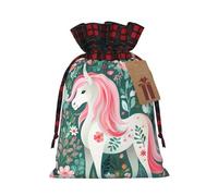 POEZJZW Sac cadeau licorne avec cordon de serrage rose, parfait pour Noël, anniversaires, fêtes, etc