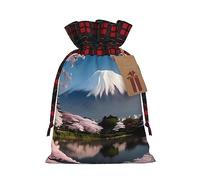 POEZJZW Sac cadeau Mt. Fuji au début du printemps avec cordon de serrage, parfait pour Noël, anniversaires, fêtes, etc