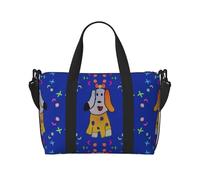 Poezjzw Sac de voyage avec chien de dessin animé fantaisie - Sac de transport pour femme - Sac d'hôpital pour le travail et la livraison - Sac de nuit - Noir - Taille unique - Noir - Taille unique,