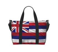 Poezjzw Sac de voyage avec drapeau d'Hawaï - Sac fourre-tout - Résistant à l'eau - Pour le w nd - Pliable, noir, One Size