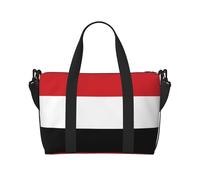 Poezjzw Sac de voyage avec drapeau du Yémen - Sac fourre-tout pour femme - Pour le travail et la livraison - Noir - Taille unique, Noir/blanc, One Size