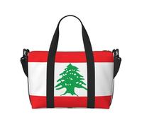 Poezjzw Sac de voyage avec le drapeau du Liban, sac à main pour le week-end, pour femme, sac d'hôpital pour le travail et l'accouchement, sac de voyage de nuit, noir, taille, noir, Talla única