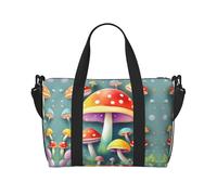 Poezjzw Sac de voyage champignon mignon coloré sac de transport week-end sac de transport pour femme sac d'hôpital pour travail et livraison de nuit, sac à bagages, noir, taille unique noir, taille
