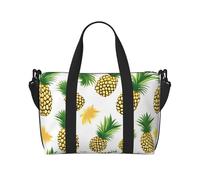Poezjzw Sac de voyage en forme d'ananas Sac fourre-tout résistant à l'eau Sac de voyage pliable, noir, One Size