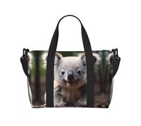 Poezjzw Sac de voyage mignon koala sac fourre-tout bagage à main résistant à l'eau sac de week-end sacs de nuit pour pliable, noir, One Size
