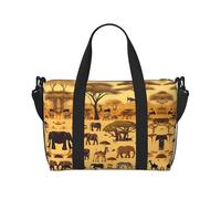 Poezjzw Sac de voyage motif animaux de prairie africaine, sac fourre-tout pour femme, sac d'hôpital pour le travail et la livraison, noir, taille unique, Noir/blanc, One Size