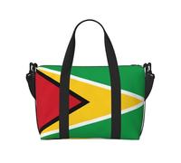 Poezjzw Sac de voyage motif drapeau de la Guyane, sac fourre-tout pour femme, sac d'hôpital pour le travail et la livraison, noir, taille unique, Noir/blanc, One Size