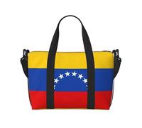 Poezjzw Sac de voyage motif drapeau du Venezuela, sac fourre-tout pour femme, sac d'hôpital pour le travail et la livraison, noir, taille unique, Noir/blanc, One Size