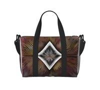 Poezjzw Sac fourre-tout de voyage abstrait mathématique, sac fourre-tout résistant à l'eau, sac de week-end, sac de nuit pliable, noir, One Size