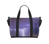 Poezjzw Sac fourre-tout de voyage Lightning Storm résistant à l'eau pour le w nd pliable, noir, One Size