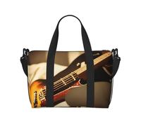 Poezjzw Sac fourre-tout de voyage pour instruments de guitare, sac fourre-tout résistant à l'eau, sac de week-end, sac de nuit pliable, noir, One Size