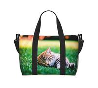 Poezjzw Sleeping Kitten Sac de voyage, sac de week-end, sac de transport pour femme, sac d'hôpital pour travail et livraison de nuit, sac à bagages, noir, taille unique, Noir , Taille unique