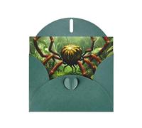 POEZJZW Spiders In The Woods Lot de 10 cartes de Noël en papier nacré avec enveloppes vert foncé, cartes de remerciement, mariage, Saint-Valentin