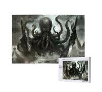 Poezjzw Squid avec couteau et fourchette Puzzle classique adulte 1000 pièces Puzzle en bois Décoration d'intérieur moderne Jeu intellectuel 75 x 50 cm