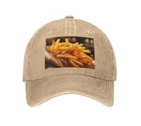 POEZJZW Stack of Fries Pattern Casquette de baseball pour homme et femme Réglable Chapeaux de cowboy Unisexe Chapeaux de soleil Noir