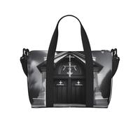 Poezjzw Stately Church Travel Duffle Bag Weekender Carry On Tote Bags for Women Hospital Bags for Labor And Delivery Overnight Bagage, Black, One Size, Noir , Taille unique