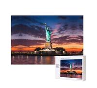 Poezjzw Statue de la Liberté, Puzzles USA pour adulte 300 pièces Puzzle en bois pour la famille et les amis Décoration murale Art mural 15,7 x 27,9 cm