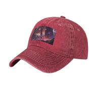 POEZJZW Strange Planet Space Pattern Around Vintage Réglable Queue de Cheval Cowboy Casquette Baseball Gym Casquettes pour Femme Homme Femme Cadeaux Noir, Rouge, Taille unique