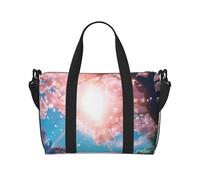 Poezjzw Sunshine Under The Trees Sac de voyage fourre-tout résistant à l'eau Sac de voyage pliable, noir, One Size