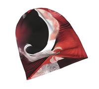 POEZJZW Tai Chi - Bonnet à motif abstrait pour hommes et femmes - Chapeaux d'hiver chauds en tricot - Bonnet à tête de mort souple - Noir