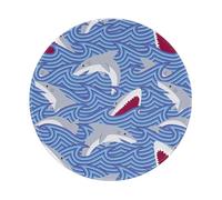 POEZJZW Tapis de souris rond à motif poisson de recherche de nourriture, base en caoutchouc antidérapant, adapté pour les jeux, ordinateurs portables, 20 x 20 cm.