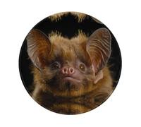 POEZJZW Tapis de souris rond motif chauve-souris avec base en caoutchouc antidérapant 20 x 20 cm pour la maison et le bureau