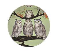 POEZJZW Tapis de souris rond motif chouette sur une branche, joli tapis de souris, base en caoutchouc antidérapant avec bords cousus, petite taille 20 x 20 cm