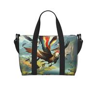 Poezjzw The Birds Are Dancing Sac de voyage pour femme Sac de transport pour femme Sac d'hôpital pour travail et livraison de nuit Noir Taille unique Noir Taille unique, Noir , Taille unique