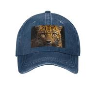 POEZJZW The Deep Eyed Leopard Pattern Baseball Cap for Men Women Adjustable Cowboy Hats Unisex Sun Hats Black, bleu marine, Taille unique