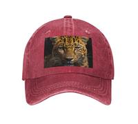 POEZJZW The Deep Eyed Leopard Pattern Baseball Cap for Men Women Adjustable Cowboy Hats Unisex Sun Hats Black, Rouge, Taille unique