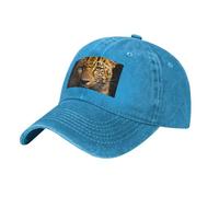 POEZJZW The Deep Eyed Leopard Pattern Baseball Cap for Men Women Adjustable Cowboy Hats Unisex Sun Hats Black, bleu, Taille unique