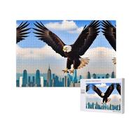 Poezjzw The Eagle With Wings Puzzle classique pour adulte 1000 pièces Puzzle en bois Décoration d'intérieur moderne Jeu intellectuel 75 x 50 cm