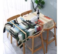 POEZJZW The Four Seasons of Pattern Nappe rectangulaire en polyester avec bordure en dentelle ondulée pour salle à manger, cuisine, fêtes 137 x 183 cm