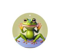 Poezjzw The Funny Frog Doing Yoga Pattern Lot de 4 désodorisants ronds à suspendre pour chambre à coucher, salle de bain