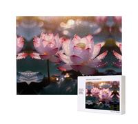 Poezjzw The Lotus In Full Bloom Puzzle en bois pour adulte 500 pièces pour la famille et les amis Décoration murale 50,4 x 38,1 cm