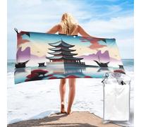 POEZJZW The Pearl Of The Ori Serviette de bain imprimée en microfibre absorbante à utiliser comme serviette de bain, de salle de bain, de douche, de sport, de yoga, 69,1 x 139,7 cm