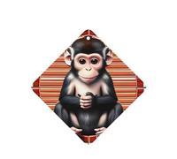 Poezjzw The Silent Monkey Lot de 4 désodorisants de voiture carrés à suspendre pour chambre à coucher, salle de bain