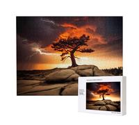 Poezjzw Thunder And Lightning Puzzle classique adulte 500 pièces en bois moderne décoration d'intérieur jeu intellectuel 52 x 38 cm