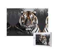 Poezjzw Tiger at Rest Puzzle classique en bois pour adulte 1000 pièces Décoration d'intérieur moderne Jeu intellectuel 75 x 50 cm