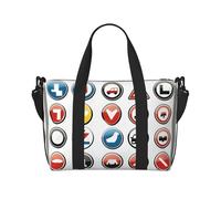 Poezjzw Traffic Symboles in E Sac de Voyage Sac de Transport Week-end Sac de Transport pour Femme Sac d'Hôpital pour Travail et Livraison de Nuit Sac à Bagage Noir Taille Unique Noir Taille Unique,