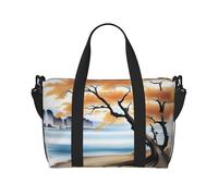 Poezjzw Tree At The Water'S Edge Sac de voyage pour femme Sac fourre-tout pour femme pour le travail et la livraison Noir Taille unique